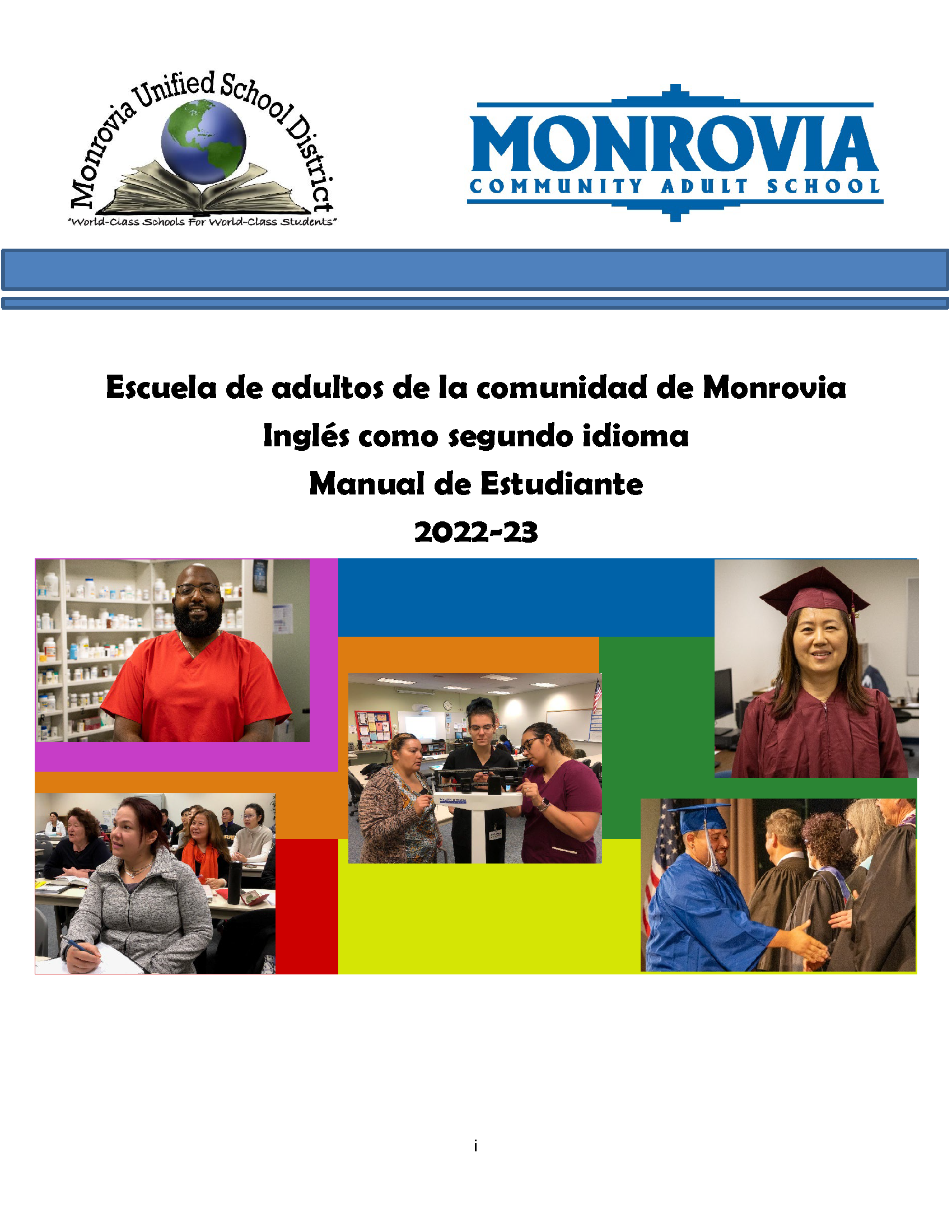 Image of Monrovia Adult School Handbook 2017-18